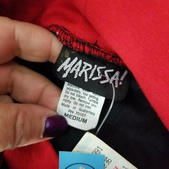 Vintage 80'S Retro Velour Color Block Sweater Sweatshirt Marissa Jamesway M NOS - Picture 8 of 12